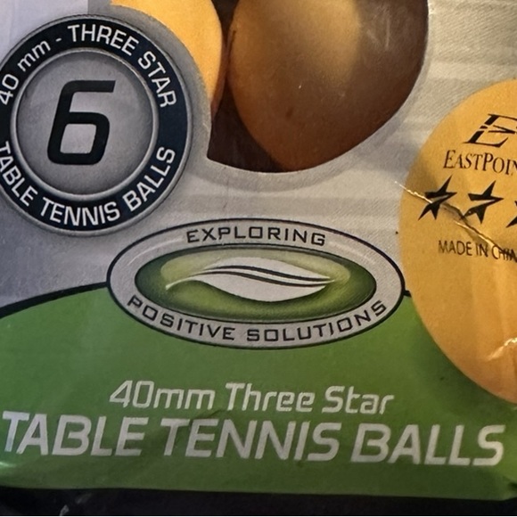 6 PING PONG TABLE TENNIS EASTPOINT 40MM 3 STAR balls RACKET SPORT PICKLEBALL ALT - Picture 2 of 2